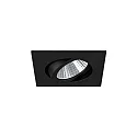 LED Einbaustrahler LAKIL-S, 8.2 x 8.2cm, 350mA (ohne BG), 6W 1800-3000K 460lm 38°, dim2warm, schwenkbar, schwarz