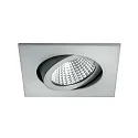 LED Einbaustrahler LAKIL-S, 8.2 x 8.2cm, 350mA (ohne BG), 6W 1800-3000K 460lm 38°, dim2warm, schwenkbar, alu matt