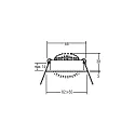 Brumberg LED Einbaustrahler LAKIL-S, 8.2 x 8.2cm, 350mA (ohne BG), 6W 1800-3000K 460lm 38°, dim2warm, schwenkbar, alu matt