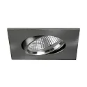 LED Einbaustrahler INDIWO68-S DTW, IP20, eckig, 8x8cm, 350mA, 6W 1800-300KK 420lm 36°, CRi >95, schwenkbar, dim2warm, Nickel
