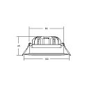 Brumberg LED Einbaudownlight BIG65, 350 mA, IP65, 7,5W, 45°, 3000K, 730lm, starr, rund, dimmbar, nickel matt