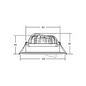 Brumberg LED Einbaustrahler BIG65, 350 mA, IP65, 7,5W, 45°, 3000K, 730lm, schwenkbar, rund, dimmbar, nickel matt