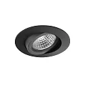 LED Einbaustrahler OLENI-R, IP20, Ø 8.5cm, 230V, 6.7W 3000K 570lm 38°, CRi >80, dimmbar, schwenkbar, schwarz
