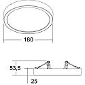 Brumberg LED Panel EVIE MINI, Aufbau/Einbau, IP44 IK03, Ø 18cm, DA 6-16cm, 6-12W 3000/4000K 1480lm 106°, schaltbar, weiß