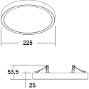 Brumberg LED Panel EVIE MIDI, Aufbau/Einbau, IP44 IK03, Ø 22.5cm, DA 6-0.5cm, 10-20W 3000/4000K 2400lm 106°, schaltbar, weiß