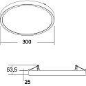 Brumberg LED Panel EVIE MAXI, Aufbau/Einbau, IP44 IK03, Ø 30cm, DA 10-28cm, 12-24W 3000/4000K 3000lm 107°, schaltbar, weiß
