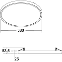 Brumberg LED Panel EVIE MEGA, Aufbau/Einbau, IP44 IK03, Ø 38cm, DA 10-36cm, 24-36W 3000/4000K 4400lm 107°, schaltbar, weiß, weiß