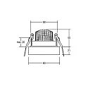Brumberg LED Einbaustrahler, TUBIC, rund, 350mA, 6W 3000K 640lm 38°, schwenkbar 25°, Strukturweiß