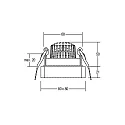 Brumberg LED Einbaustrahler, QUBIC, eckig, 350mA, 6W 3000K 640lm 38°, schwenkbar 25°, Strukturweiß