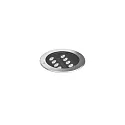 LED Boden-Einbauleuchte LANKA-R, IP67 IK08, 230V AC, schaltbar, schwenkbar, V4A, Edelstahl, Ø 17cm, 12W 3000K 30°