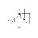 Brumberg Recessed outdoor LV downlight, 4VA, IP54, square, 12V AC, GX5.3 max. 35W, fixed, stainless steel