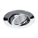 Brumberg Outdoor LED Einbaustrahler-Set, IP65, rund, 230V AC, 6W 3000K 650lm 38°, schwenkbar, Chrom
