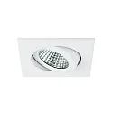 Brumberg Outdoor LED Einbaustrahler-Set, IP65, quadratisch, 230V AC, 6W 3000K 650lm 38°, schwenkbar, Weiß