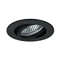 Einbaustrahler TIRREL-R, IP20, rund, 230V AC, GU10 (exkl.), schwenkbar, mit Abstandhalter, Aluminium, schwarz