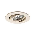 Einbaustrahler TIRREL-R, IP20, rund, 230V AC, GU10 (exkl.), schwenkbar, mit Abstandhalter, Aluminium, sandbeige struktur