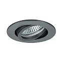 Einbaustrahler TIRREL-R, IP20, rund, 230V AC, GU10 (exkl.), schwenkbar, mit Abstandhalter, Aluminium, titan matt