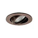 Einbaustrahler TIRREL-R, IP20, rund, 230V AC, GU10 (exkl.), schwenkbar, mit Abstandhalter, Aluminium, braunmetallic matt