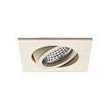 Einbaustrahler TIRREL-S, IP20, eckig, 230V AC, GU10 (exkl.), schwenkbar, mit Abstandhalter, Aluminium, sandbeige struktur