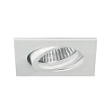 Einbaustrahler TIRREL-S, IP20, eckig, 230V AC, GU10 (exkl.), schwenkbar, mit Abstandhalter, Aluminium, strukturweiß
