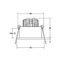 Brumberg LED-Einbaustrahler TIRRELdeep, IP20, rund, vertieft, 230V AC, 6W 3000K 680lm 38°, schwenkbar, schaltbar, schwarz