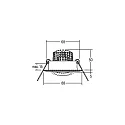 Brumberg LED Einbaustrahler BREENA-R ON/OFF, IP20, rund, Ø 8.8cm, 230V AC, 6W 3000K 730lm 38°, schaltbar, schwenkbar, Chrom glänzend