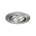 Brumberg Recessed LED spot, IP20, round, 230V AC, 6W 3000K 640lm 38°, swivelling 25°, matt chrome