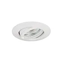 Brumberg Recessed LED spot, IP20, round, 230V AC, 6W 3000K 640lm 38°, swivelling 25°, white