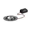 LED-Einbaustrahler TIRREL-R, IP20, rund, 230V AC, 6W 3000K 680lm 38°, schwenkbar 20°, schaltbar, chrom