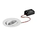 LED-Einbaustrahler TIRREL-R, IP20, rund, 230V AC, 6W 3000K 680lm 38°, schwenkbar 20°, schaltbar, strukturweiß