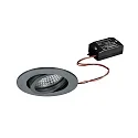 LED-Einbaustrahler TIRREL-R, IP20, rund, 230V AC, 6W 3000K 680lm 38°, schwenkbar 20°, schaltbar, titan matt