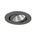 Brumberg LED-Einbaustrahler TIRREL-R, IP20, rund, 230V AC, 6W 3000K 680lm 38°, schwenkbar 20°, schaltbar, titan matt