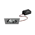 LED-Einbaustrahler TIRREL-S, IP20, eckig, 230V AC, 6W 3000K 680lm 38°, schwenkbar 20°, schaltbar, chrom