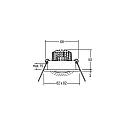 Brumberg LED-Einbaustrahler TIRREL-S, IP20, eckig, 230V AC, 6W 3000K 680lm 38°, schwenkbar 20°, schaltbar, alu matt