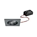 LED-Einbaustrahler TIRREL-S, IP20, eckig, 230V AC, 6W 3000K 680lm 38°, schwenkbar 20°, schaltbar, titan matt
