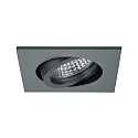 Brumberg LED-Einbaustrahler TIRREL-S, IP20, eckig, 230V AC, 6W 3000K 680lm 38°, schwenkbar 20°, schaltbar, titan matt