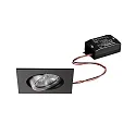 Recessed LED spot set incl. converter, IP20, round, 230V AC, 6W 3000K 640lm 38°, swivelling 25°, black / alu