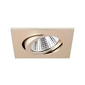 Brumberg LED Einbaustrahler-Set inkl. Konverter, IP20, quadratisch, 230V, 7W 2700K 740lm 38°, schwenkbar 30°, Champagner matt