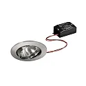LED Einbaustrahler-Set inkl. Konverter, IP20, quadratisch, 230V, 6W 3000K 730lm 38°, schwenkbar, schaltbar, Chrom matt