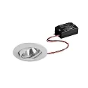 LED Einbaustrahler-Set inkl. Konverter, IP20, quadratisch, 230V, 6W 3000K 730lm 38°, schwenkbar, schaltbar, weiß glänzend