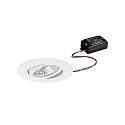 Outdoor LED Einbaustrahler BB23, IP65, Ø 8.5cm, 230V AC, 7W 3000K 620lm 36°, schaltbar, schwenkbar, weiß