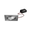 Outdoor LED Einbaustrahler BB25, IP65, 8.5 x 8.5cm, 230V AC, 7W 3000K 620lm 36°, schaltbar, schwenkbar, nickel
