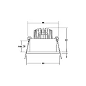 Brumberg LED-Einbaustrahler TIRRELdeep, IP20, rund, vertieft, 230V AC, 6W 3000K 680lm 38°, schwenkbar, dimmbar, alu matt