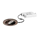 LED-Einbaustrahler TIRREL-R, IP20, rund, 230V AC, 6W 3000K 680lm 38°, schwenkbar, dimmbar, braunmetallic matt