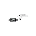 LED-Einbaustrahler TIRREL-R, IP20, rund, 230V AC, 6W 3000K 680lm 38°, schwenkbar, dimmbar, vinylschwarz