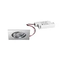 LED-Einbaustrahler TIRREL-S, IP20, eckig, 230V AC, 6W 3000K 680lm 38°, schwenkbar, dimmbar, alu matt