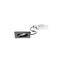 LED-Einbaustrahler TIRREL-S, IP20, eckig, 230V AC, 6W 3000K 680lm 38°, schwenkbar, dimmbar, vinylschwarz