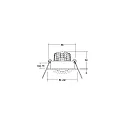 LED-Einbaustrahler TIRREL-S, IP20, eckig, 230V AC, 6W 3000K 680lm 38°, schwenkbar, dimmbar, vinylschwarz