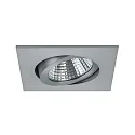 Brumberg LED Einbaustrahler-Set inkl. Konverter, IP20, eckig, 230V, 7W 2700K 740lm 38°, schwenkbar 30°, Alu matt