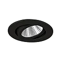 Brumberg LED Einbaustrahler-Set inkl. Konverter, IP20, rund, 230V, 7W 4000K 770lm 38°, schwenkbar 30°, dimmbar, Schwarz