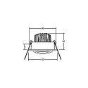 Brumberg LED Einbaustrahler BB18, IP20, 230V AC, 50 Hz, 6W, 38°, 1800K-3000K, 430lm, Aluminium, rund, dimmbar, weiß